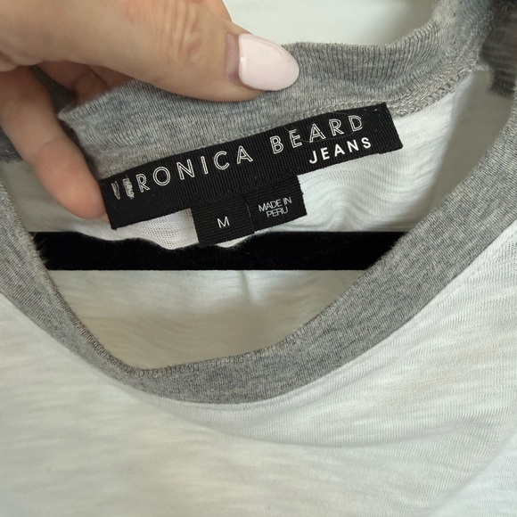 Veronica Beard Mason Baseball Tee Size M - Picture 4 of 8